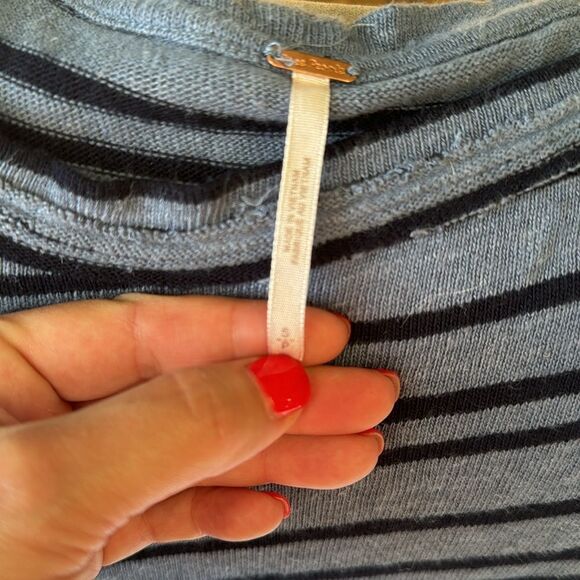 Free People Womens Between The Lines Tunic Blue Stripped Sweater Tunic Top Dress - Picture 4 of 5